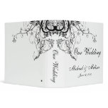 Abstract Floral Black & White Wedding Binder