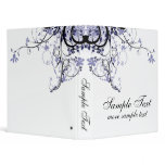 Abstract Floral Blue, Black & White 3 Ring Binder