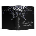 Abstract Floral Blue, Black & White 3 Ring Binder