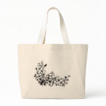 abstract floral border canvas bag