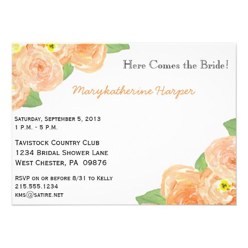 Abstract Floral Bridal Shower Invitation