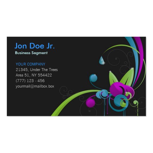 Abstract floral business card