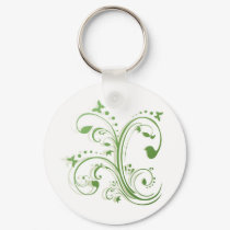 Abstract Floral Butterflies Design keychains by kittasgraphics Abstract Floral Butterflies Design keychains
