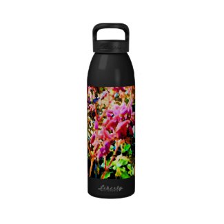 abstract floral cactus flowers pink water bottles