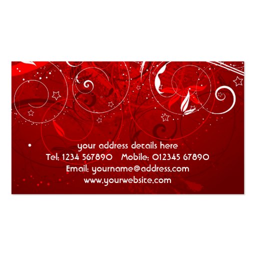 Abstract Floral Design Business Card (back side)