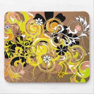abstract floral design mousepad