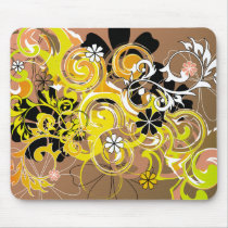 abstract floral design mousepads