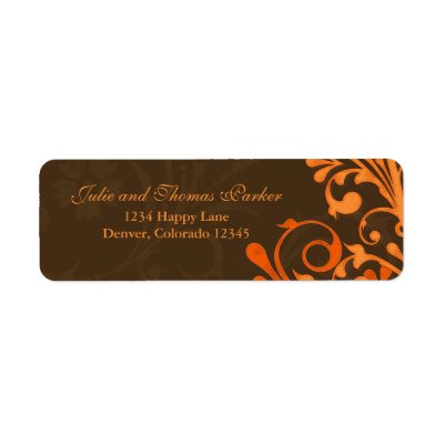 Abstract Floral Fall Wedding Return Address Label