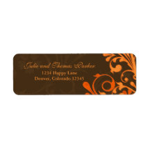Abstract Floral Fall Wedding Return Address Label