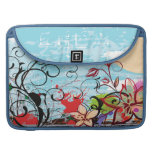 Abstract Floral Grunge Sleeves For Macbooks