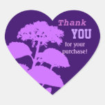 Abstract Floral Heart Thank You Stickers