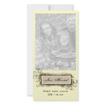 Abstract Floral Just Married photo cards by loraseverson Abstract Floral Just Married photo cards