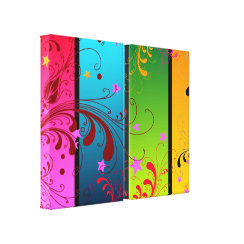 Abstract Floral PanelsFl wrappedcanvas