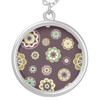 Abstract Floral Pendant Necklace necklace