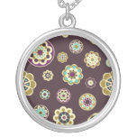 Abstract Floral Pendant Necklace