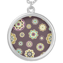 Abstract Floral Pendant Necklace necklaces