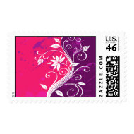 Abstract Floral Postage Stamp stamp