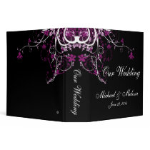 Abstract Floral Purple, Black & White Vinyl Binders