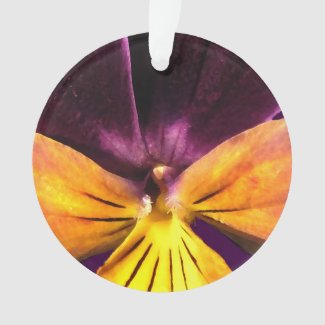 Abstract Floral Purple Yellow Flower Ornament