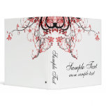Abstract Floral Red, Black & White Binders