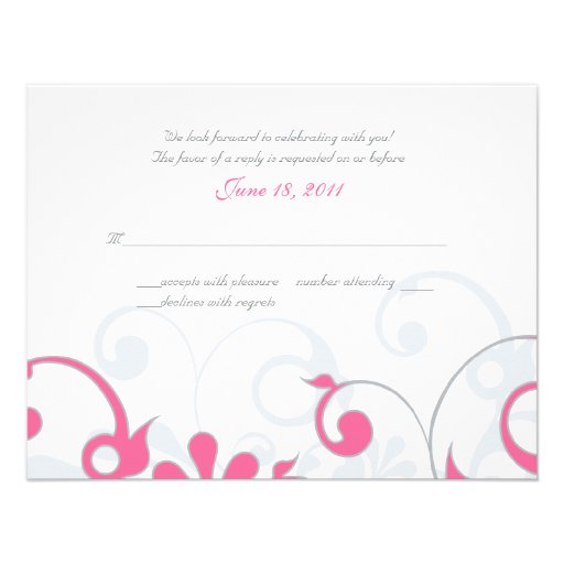 Abstract Floral Response Card Custom Invitations