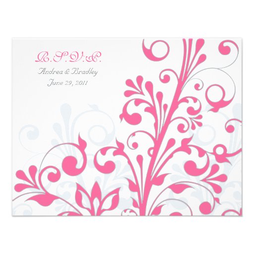 Abstract Floral Response Card Custom Invitations