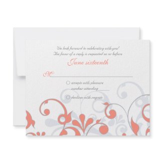 Abstract Floral Response Card invitation