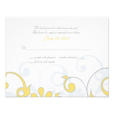 Abstract Floral Response Card Invitations
