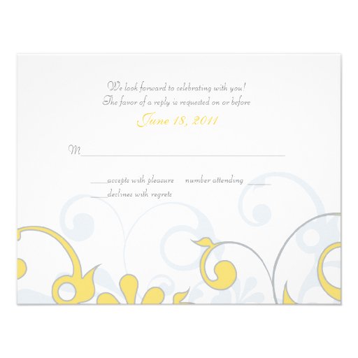 Abstract Floral Response Card Invitations