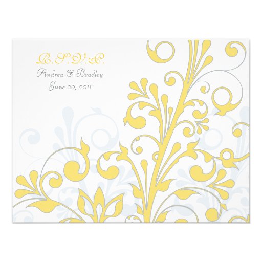Abstract Floral Response Card Invitations