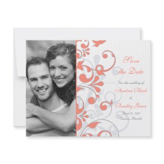 Abstract Floral Save the Date Card invitation
