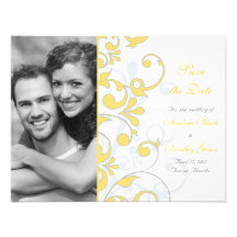 Abstract Floral Save the Date Card Personalized Invites