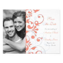 Abstract Floral Save the Date Card Custom Announcements