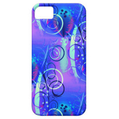 Abstract Floral Swirl Blue Purple Girly Gifts iPhone 5 Cases