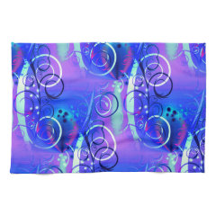 Abstract Floral Swirl Blue Purple Girly Gifts Towels