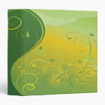 abstract floral swirl green notebook binders