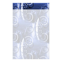 Abstract Floral Swirl Indigo Blue Girly Gifts Stationery Paper