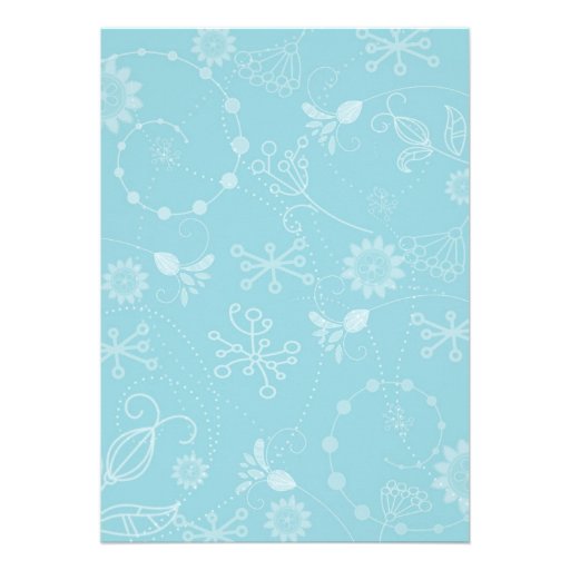Abstract floral swirl invitation - turquoise brown