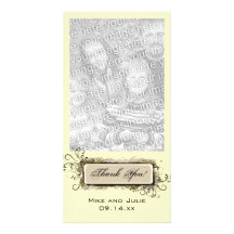 Abstract Floral Thank You Photo Card