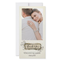 Abstract Floral Thank You Photo Card