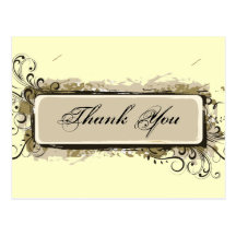 Abstract Floral Thank You Postcard