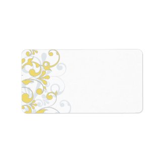 Abstract Floral Wedding Blank Address Label label