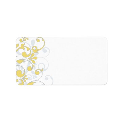 Abstract Floral Wedding Blank Address Label
