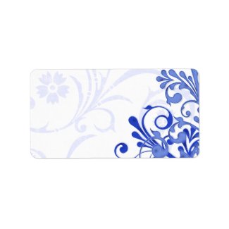 Abstract Floral Wedding Blank Address Label label