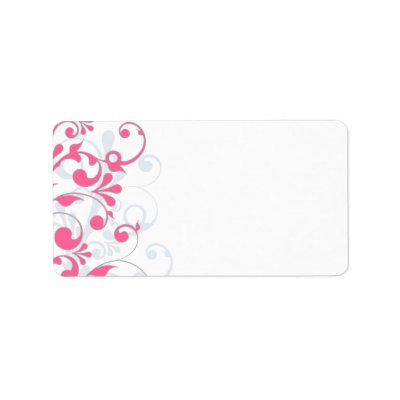 Abstract Floral Wedding Blank Address Label