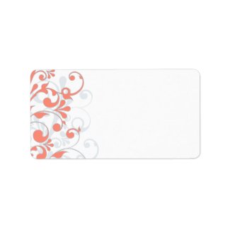 Abstract Floral Wedding Blank Address Label label