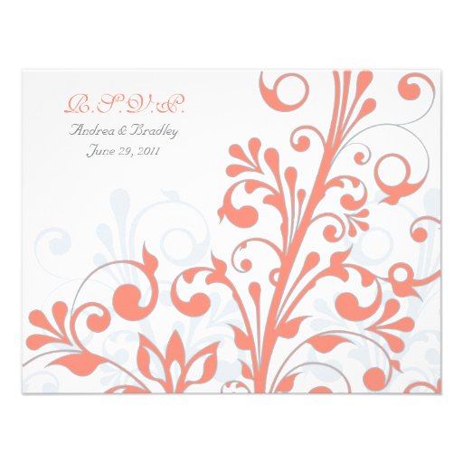 Abstract Floral Wedding Response Card Personalized Invites