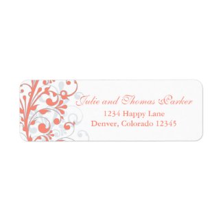 Abstract Floral Wedding Return Address Label label