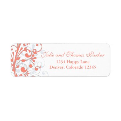 Abstract Floral Wedding Return Address Label