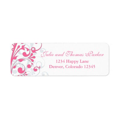 Abstract Floral Wedding Return Address Label